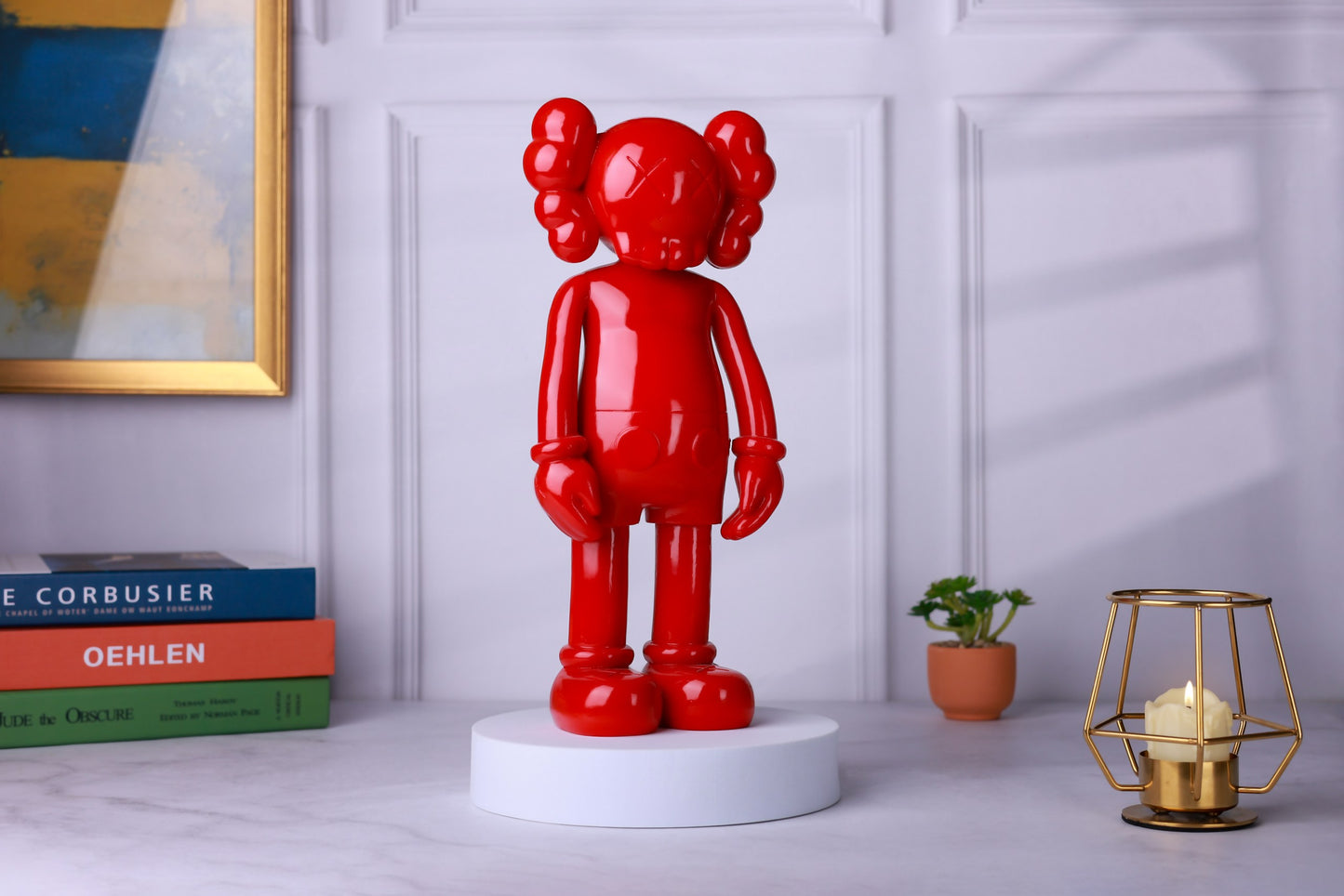 Kaws Sculpture Red Matte Home Decor (14 x 30 x 8 cm)