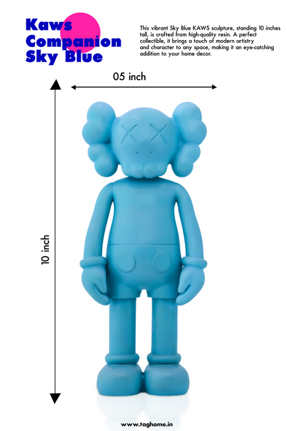 Kaws Sculpture Sky Blue Matte Home Decor (14 x 30 x 8 cm)