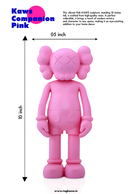 Kaws Sculpture Pink Matte Home Decor (14 x 30 x 8 cm)