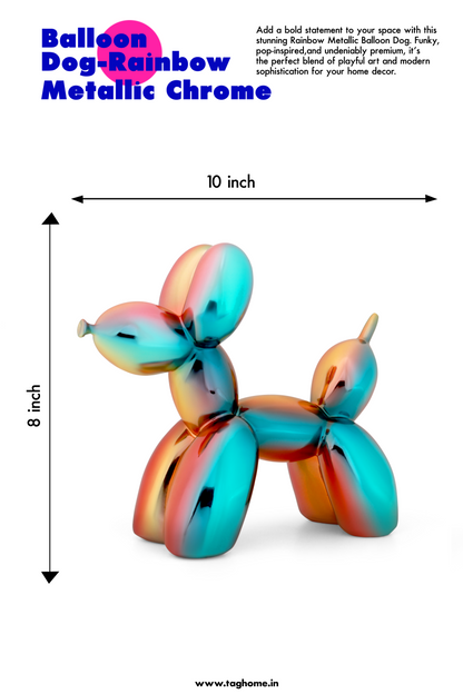 Balloon Dog Rainbow Chrome Home Decor Sculpture