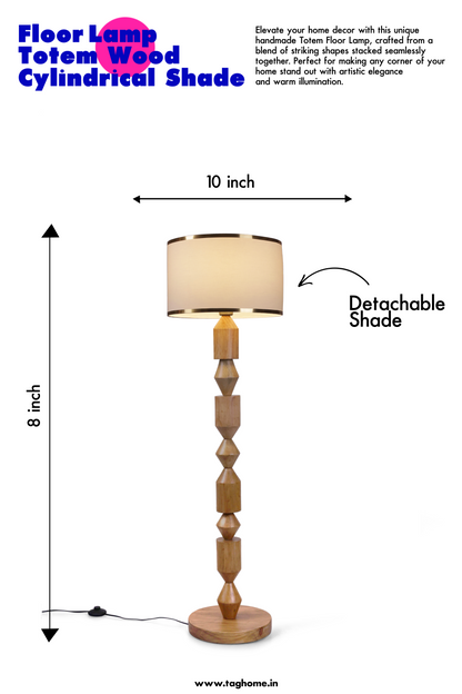 Wood Totem Floor Lamp 141 cm Home Decor Lighting
