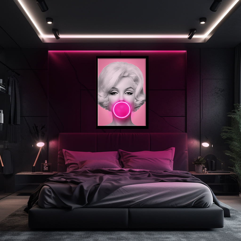 Marilyn Bubblegum LED Wall Art Home Decor