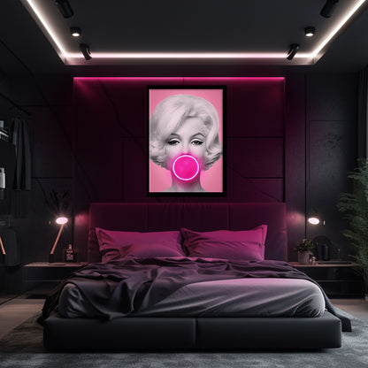 Marilyn Bubblegum LED Wall Art Home Decor
