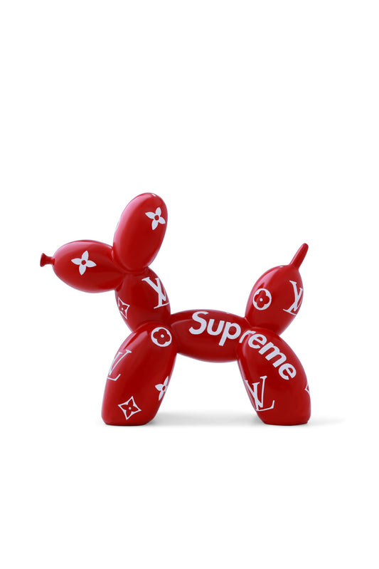 Balloon Dog Red Supreme LV Collaboration Home Decor Sculpture (20 x 18 x 9 cm)