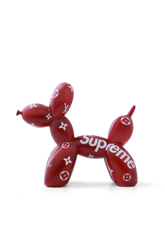 Balloon Dog Maroon Supreme LV Collaboration Home Decor Sculpture (20 x 18 x 9 cm)