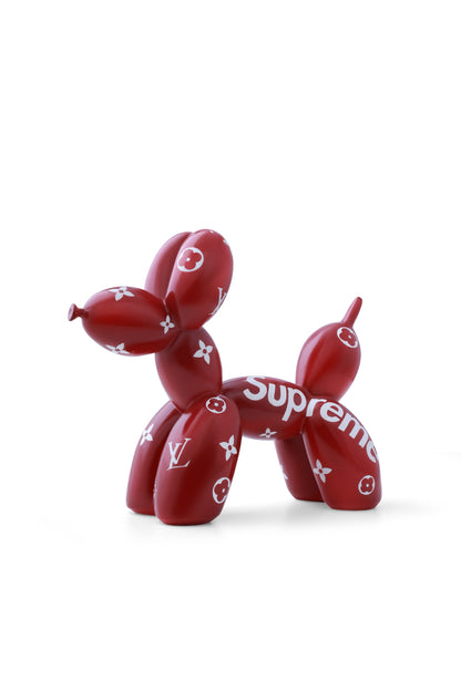 Balloon Dog Maroon Supreme LV Collaboration Home Decor Sculpture (20 x 18 x 9 cm)