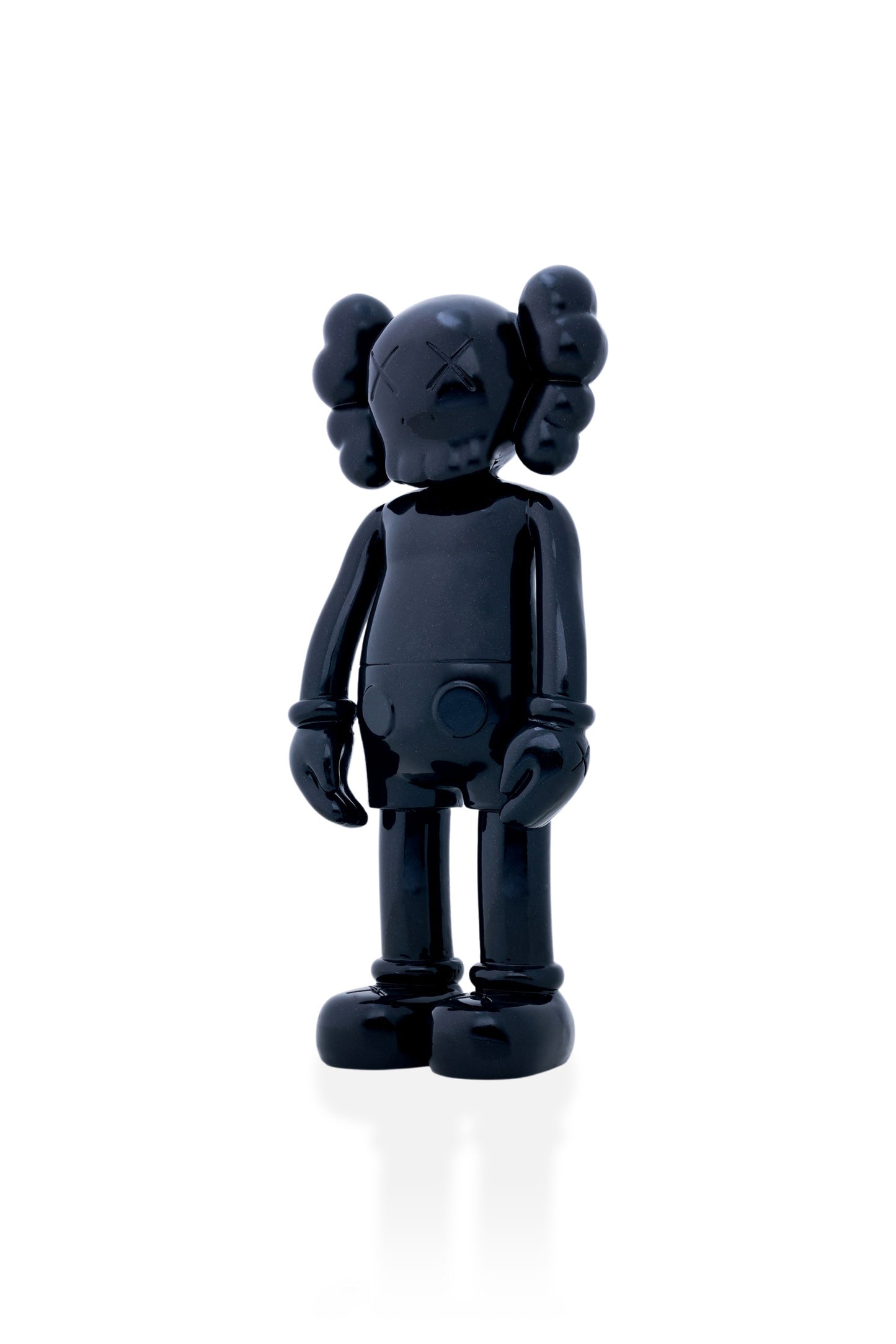 Kaws Sculpture Metallic Black Chrome Collection Home Decor (14 x 30 x 8 cm)