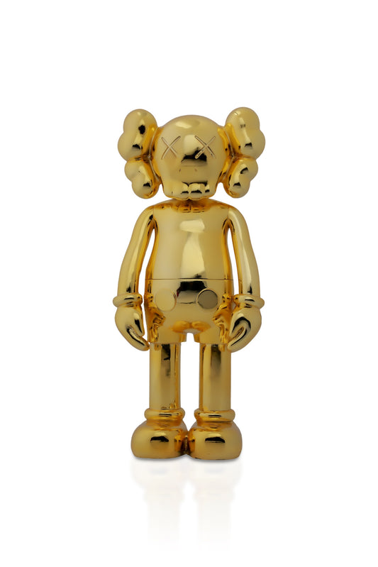 Kaws Sculpture Luxurious Gold Chrome Collection Home Decor (14 x 30 x 8 cm)