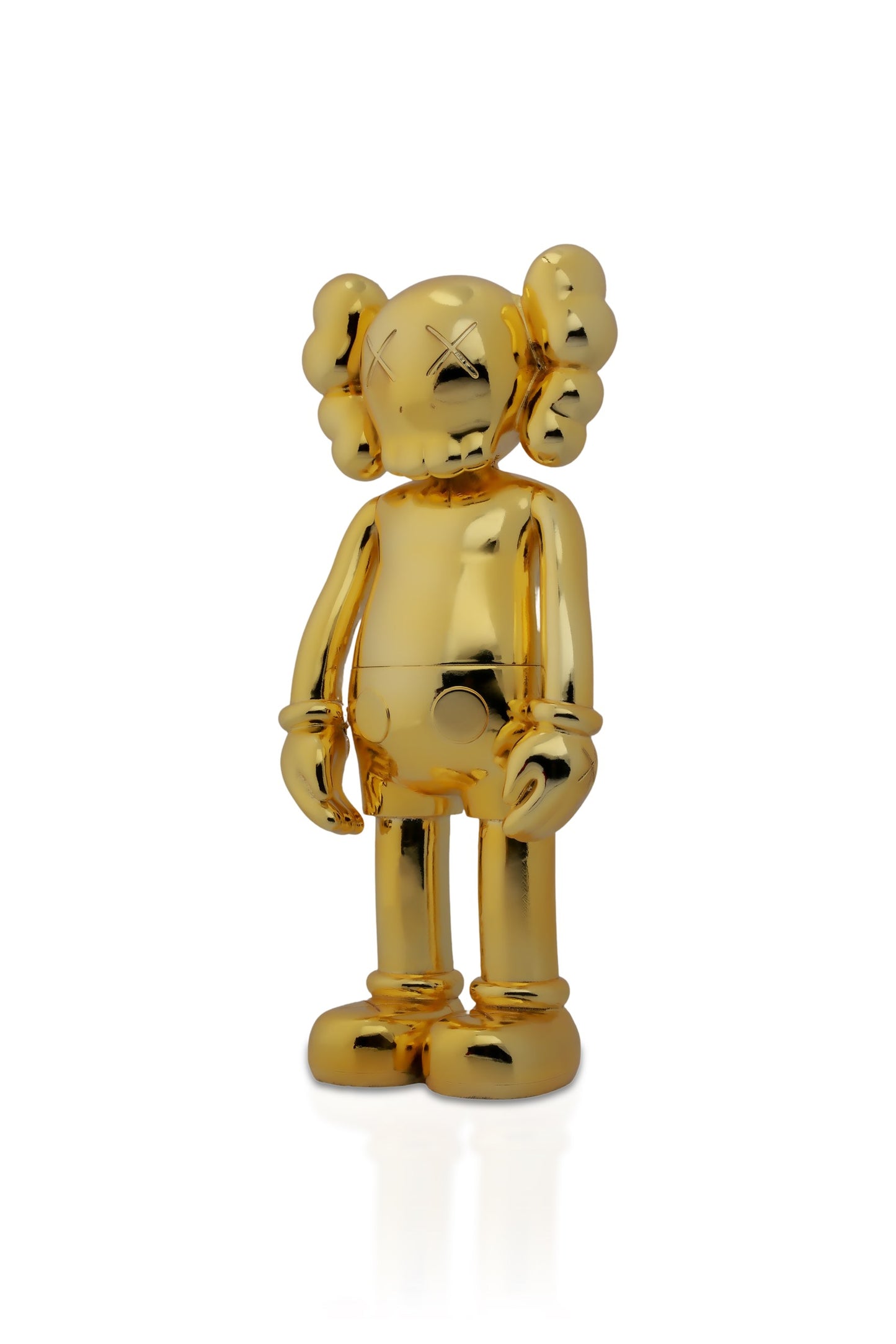 Kaws Sculpture Luxurious Gold Chrome Collection Home Decor (14 x 30 x 8 cm)