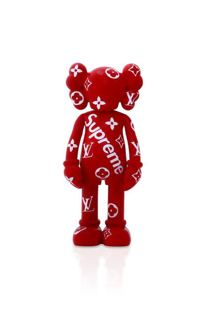 Kaws Sculpture Red Louis Vuitton x Supreme Collaboration (14 x 30 x 8 cm)