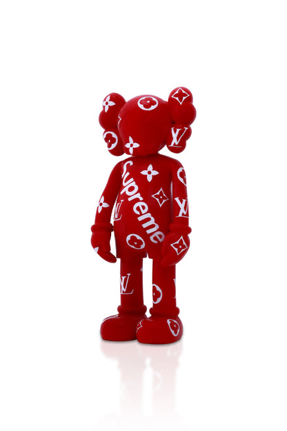 Kaws Sculpture Red Louis Vuitton x Supreme Collaboration (14 x 30 x 8 cm)