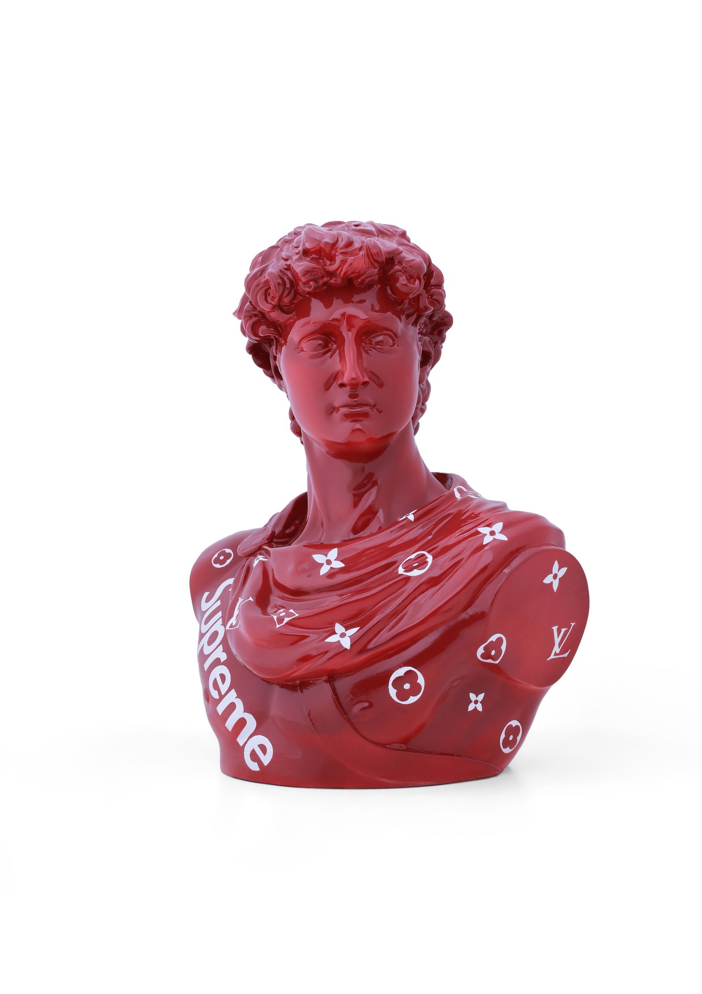 Michelangelo's David Maroon Supreme LV Collaboration Home Decor Sculpture (26 x 30 x 17 cm)