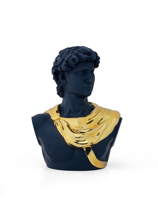 Michelangelo's David Black & Gold Chrome Home Decor Sculpture (26 x 30 x 17 cm)