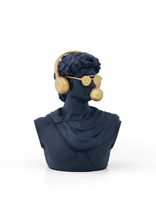Michelangelo's David Black Matte Home Decor Sculpture