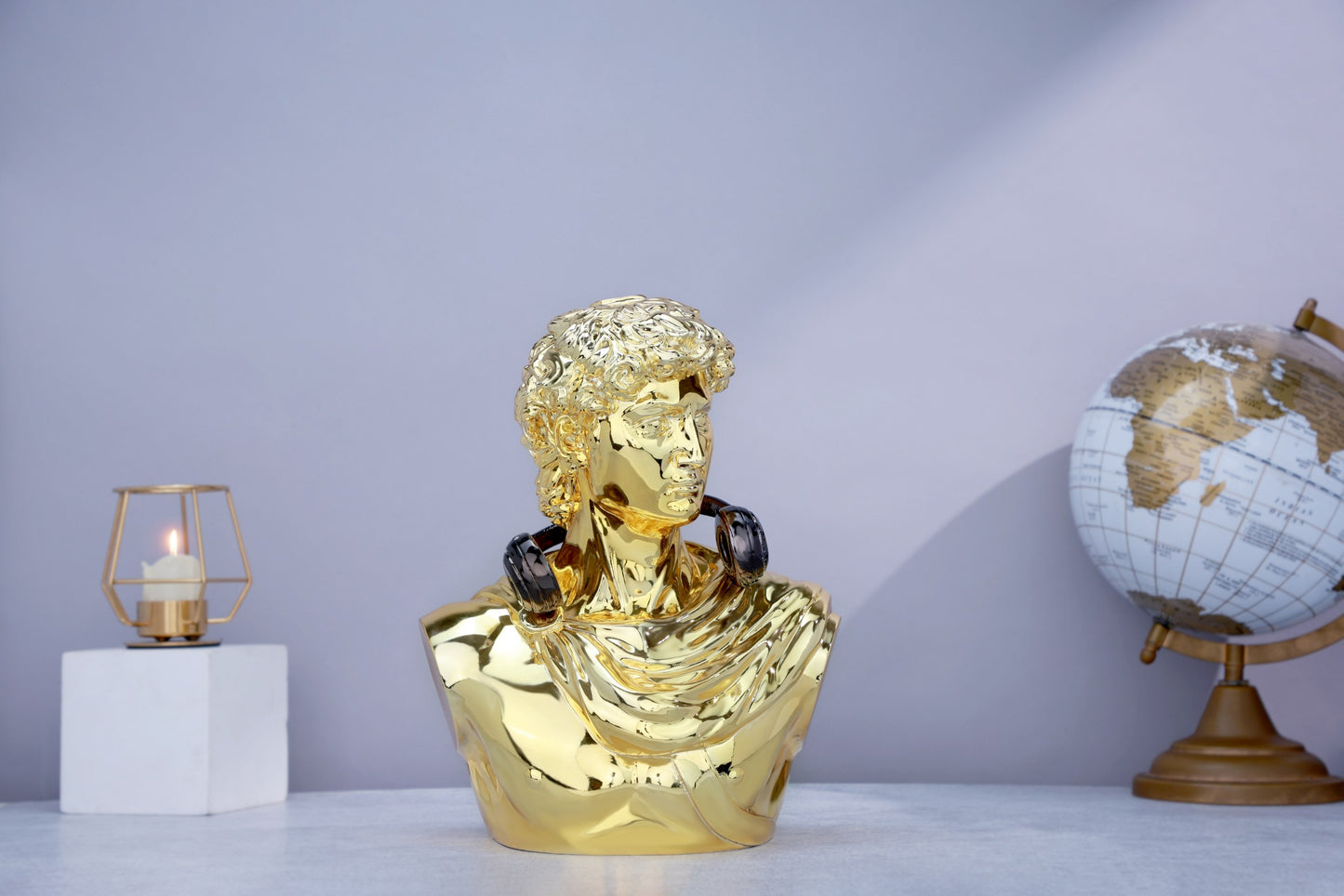 Michelangelo's David Gold Chrome Home Decor Sculpture