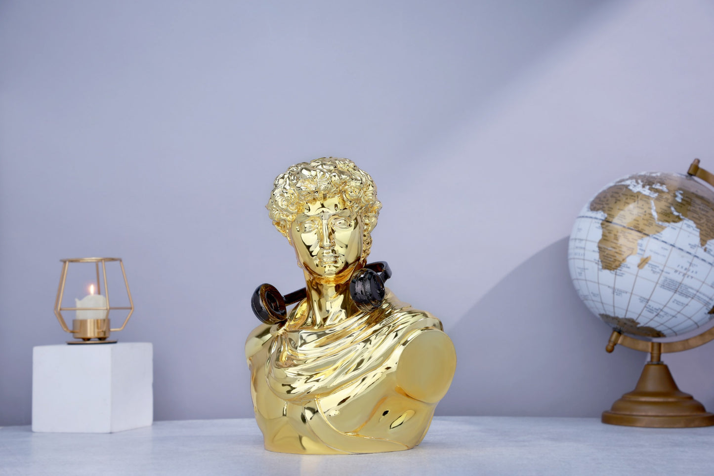 Michelangelo's David Gold Chrome Home Decor Sculpture