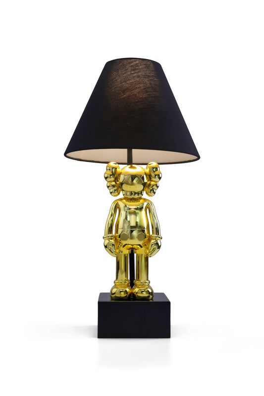 Kaws-Inspired Table Lamp with Gold-Plated Kaws Sculpture (30 x 61 x 30 cm)
