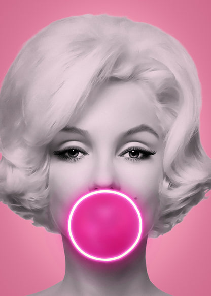 Marilyn Bubblegum LED Wall Art Home Decor
