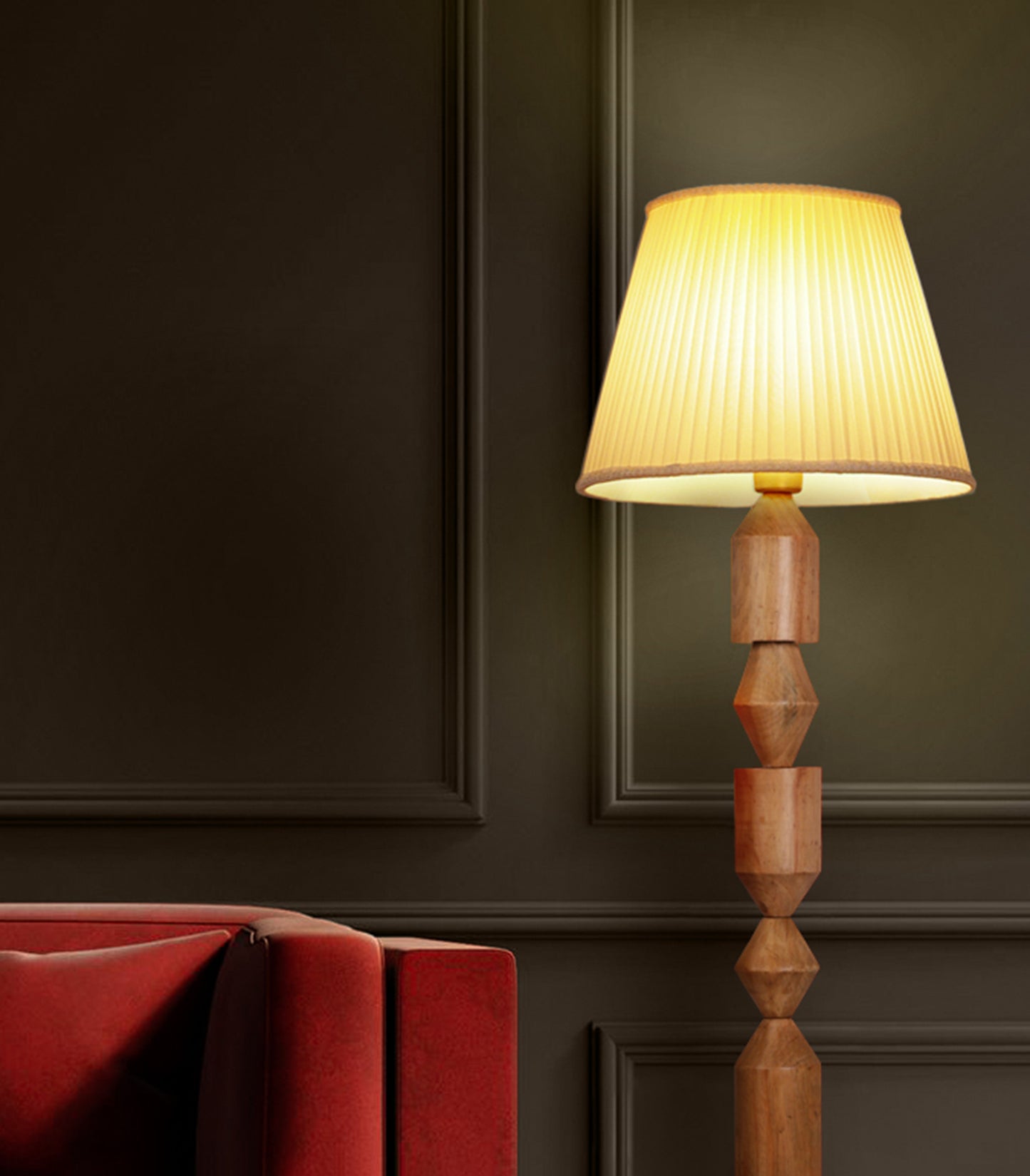 Wood Totem Floor Lamp 141 cm Home Decor Lighting