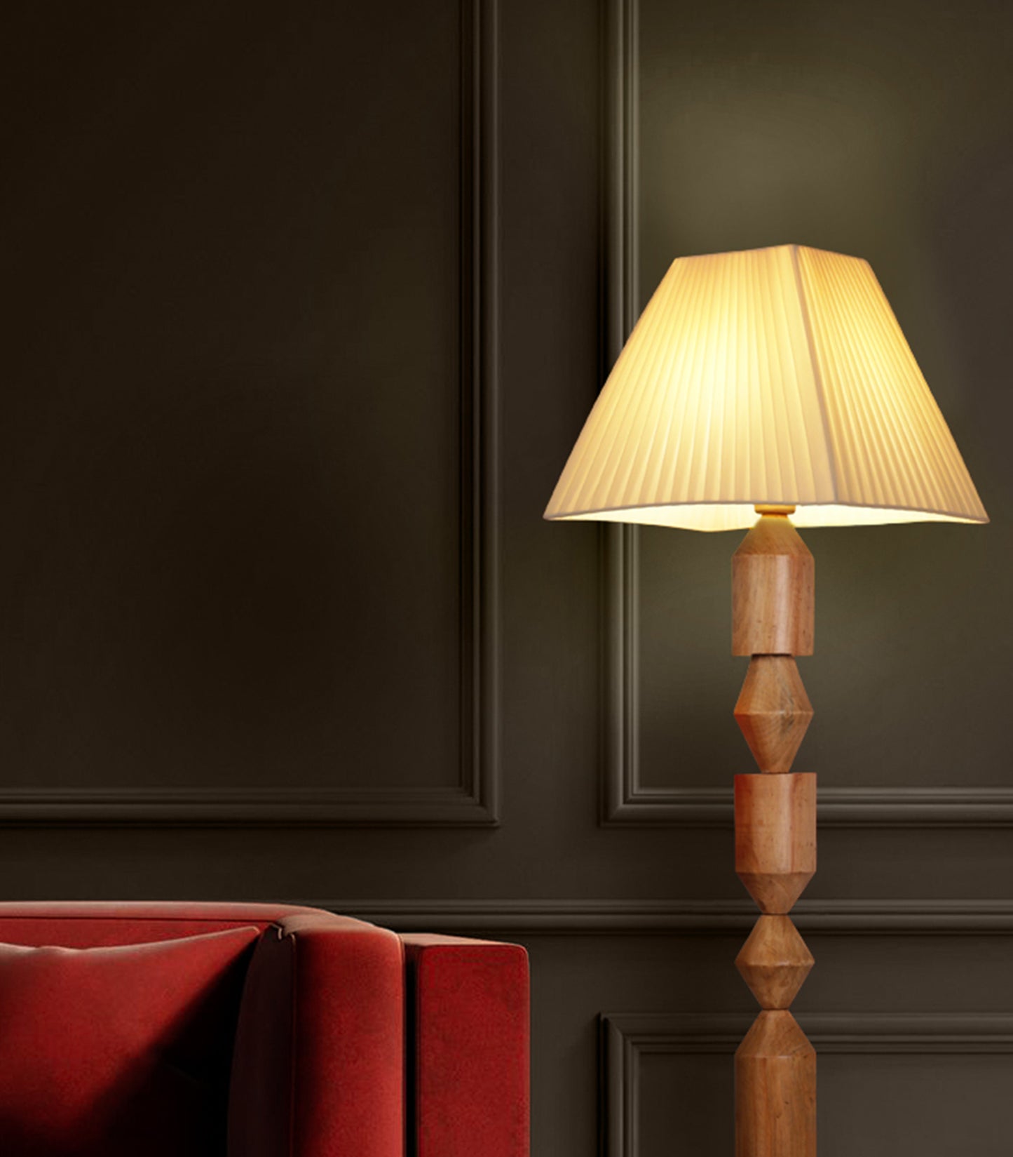 Wood Totem Floor Lamp 141 cm Home Decor Lighting