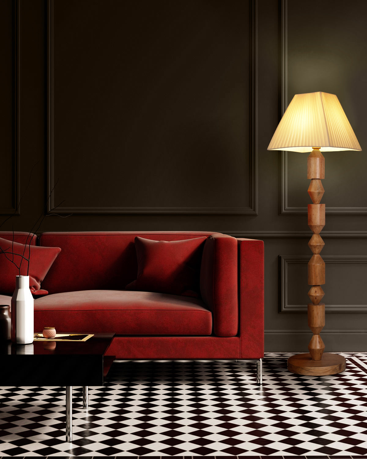Wood Totem Floor Lamp 141 cm Home Decor Lighting