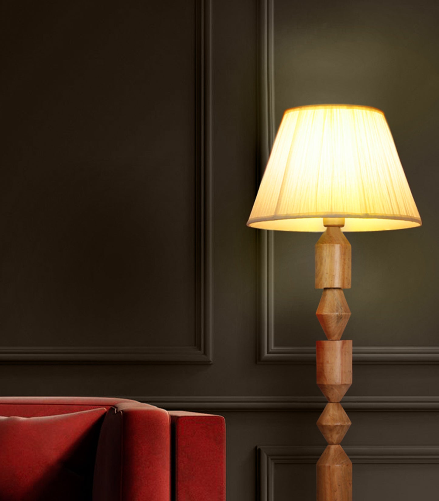 Wood Totem Floor Lamp 141 cm Home Decor Lighting