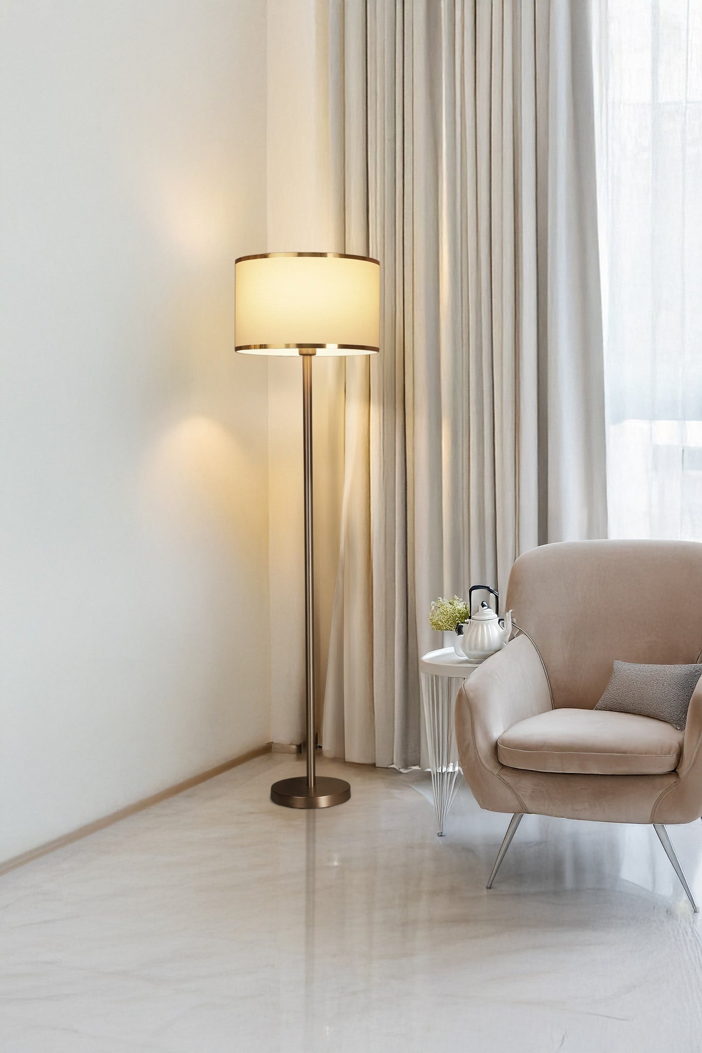 Gold Luxe Floor Lamp 156 cm Home Decor