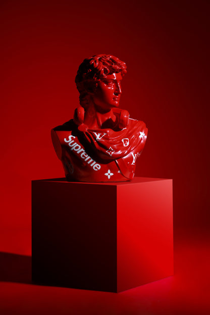 Michelangelo's David Louis Vuitton x Supreme Collaboration Home Decor Sculpture (26 x 30 x 17 cm)