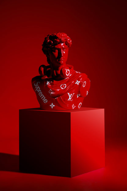 Michelangelo's David Louis Vuitton x Supreme Collaboration Home Decor Sculpture (26 x 30 x 17 cm)