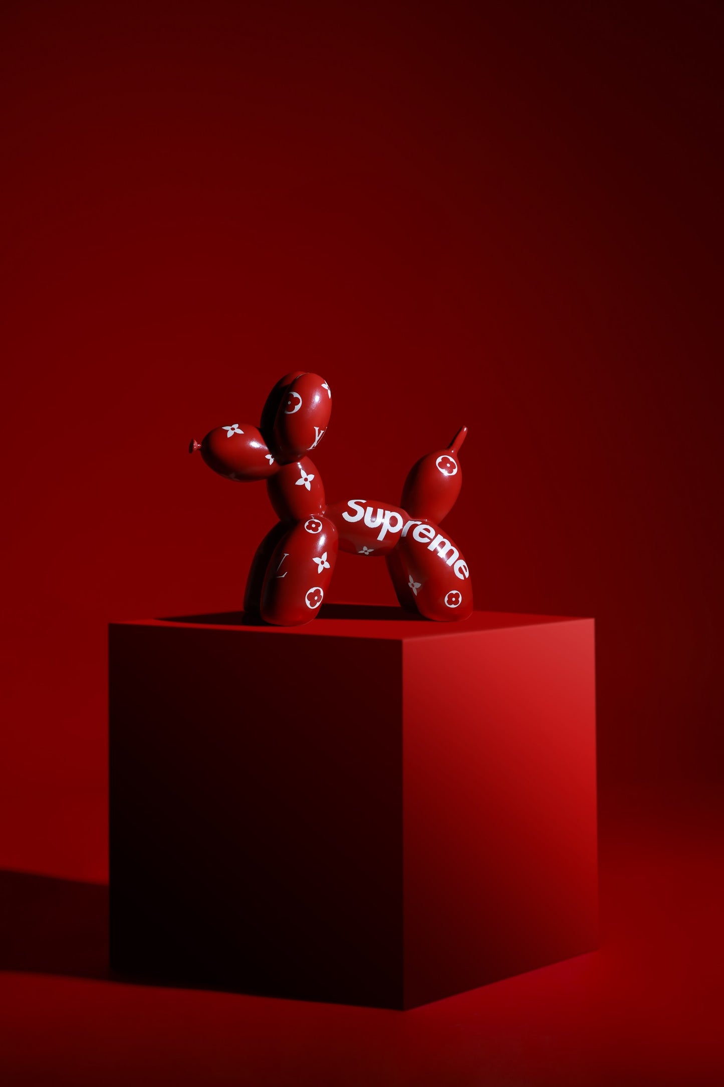 Balloon Dog Maroon Supreme LV Collaboration Home Decor Sculpture (20 x 18 x 9 cm)