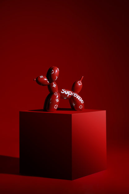 Balloon Dog Maroon Supreme LV Collaboration Home Decor Sculpture (20 x 18 x 9 cm)