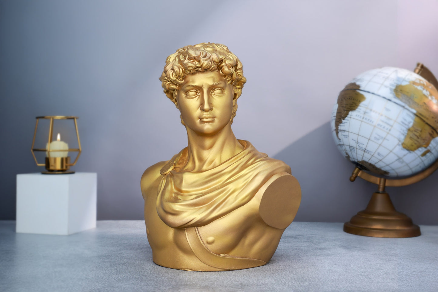 Michelangelo's David Gold Matte Home Decor Sculpture