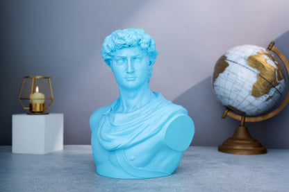 Michelangelo's David Sky Blue Home Decor Sculpture