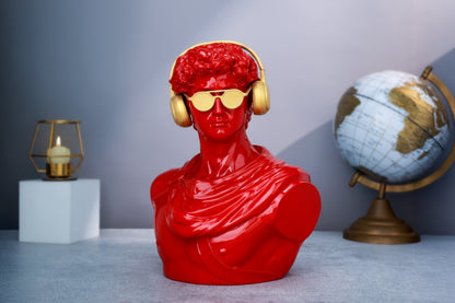 Michelangelo's David Vibrant Red Home Decor Sculpture