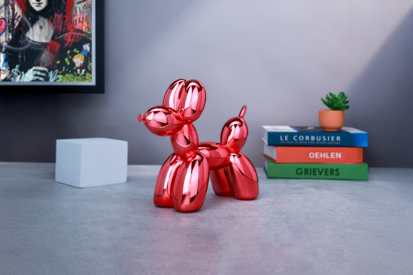Balloon Dog Pink Chrome Home Decor Sculpture (20 x 18 x 9 cm)