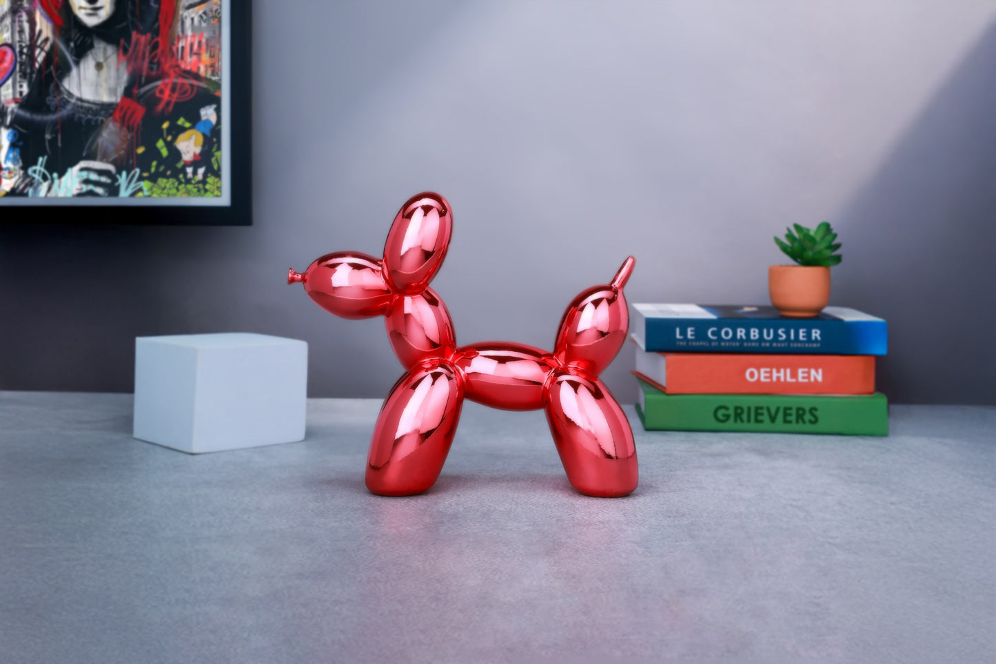 Balloon Dog Pink Chrome Home Decor Sculpture (20 x 18 x 9 cm)