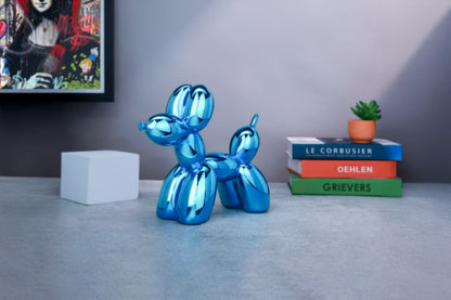 Balloon Dog Blue Chrome Home Decor Sculpture
