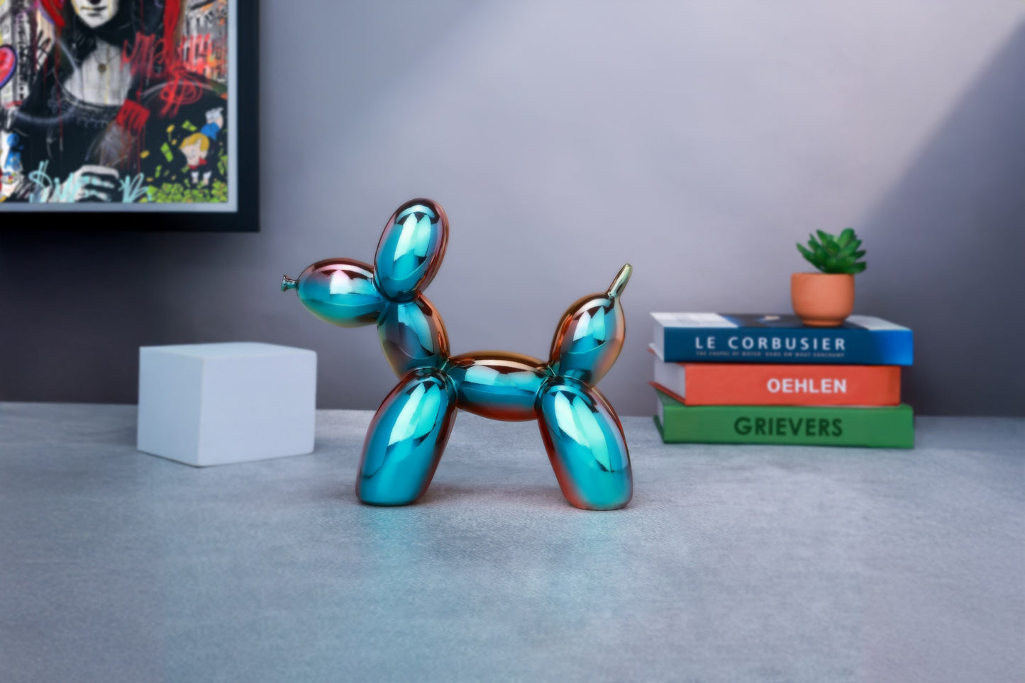 Balloon Dog Rainbow Chrome Home Decor Sculpture