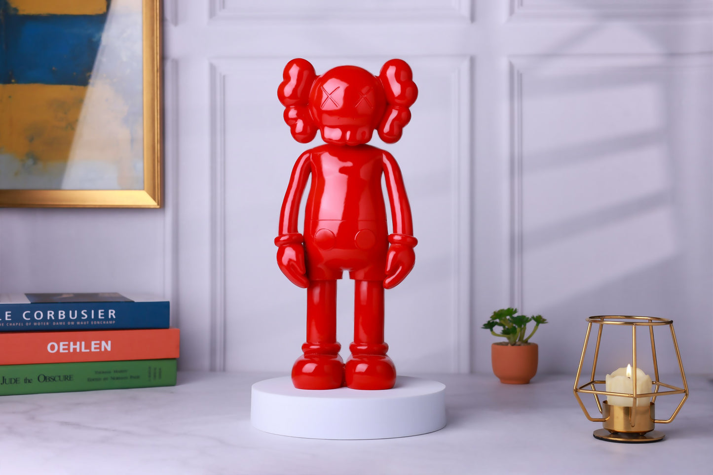 Kaws Sculpture Red Matte Home Decor (14 x 30 x 8 cm)