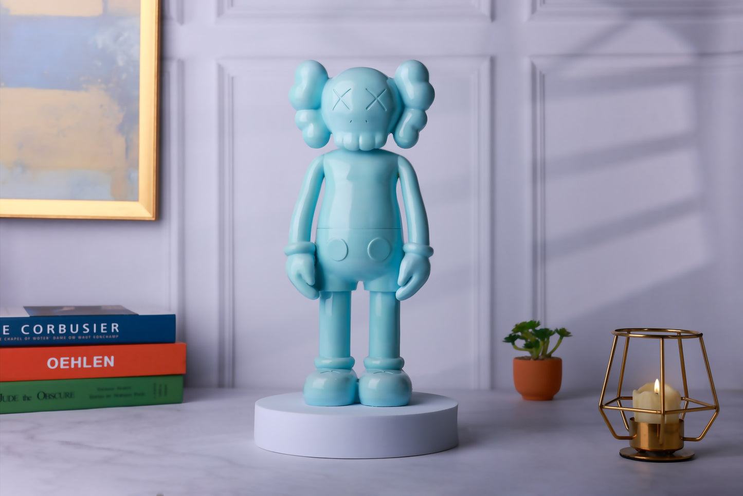 Kaws Sculpture Sky Blue Matte Home Decor (14 x 30 x 8 cm)