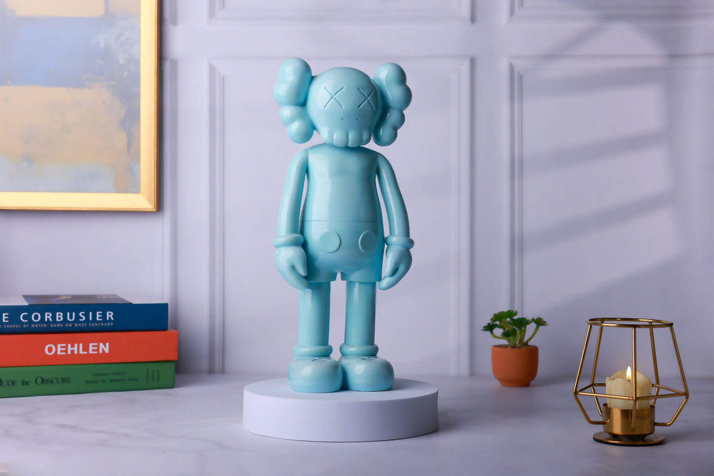Kaws Sculpture Sky Blue Matte Home Decor (14 x 30 x 8 cm)