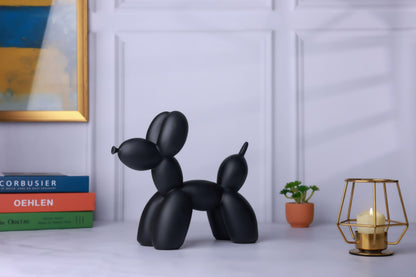 Balloon Dog Black Matte Home Decor Sculpture (20 x 18 x 9 cm)