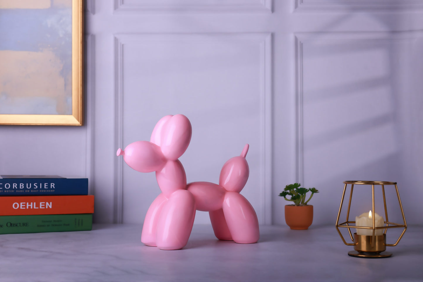 Balloon Dog Pink Matte Home Decor Sculpture (20 x 18 x 9 cm)